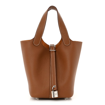 Hermes Taurillon Clemence Picotin Lock 18 PM Gold 1 of 11