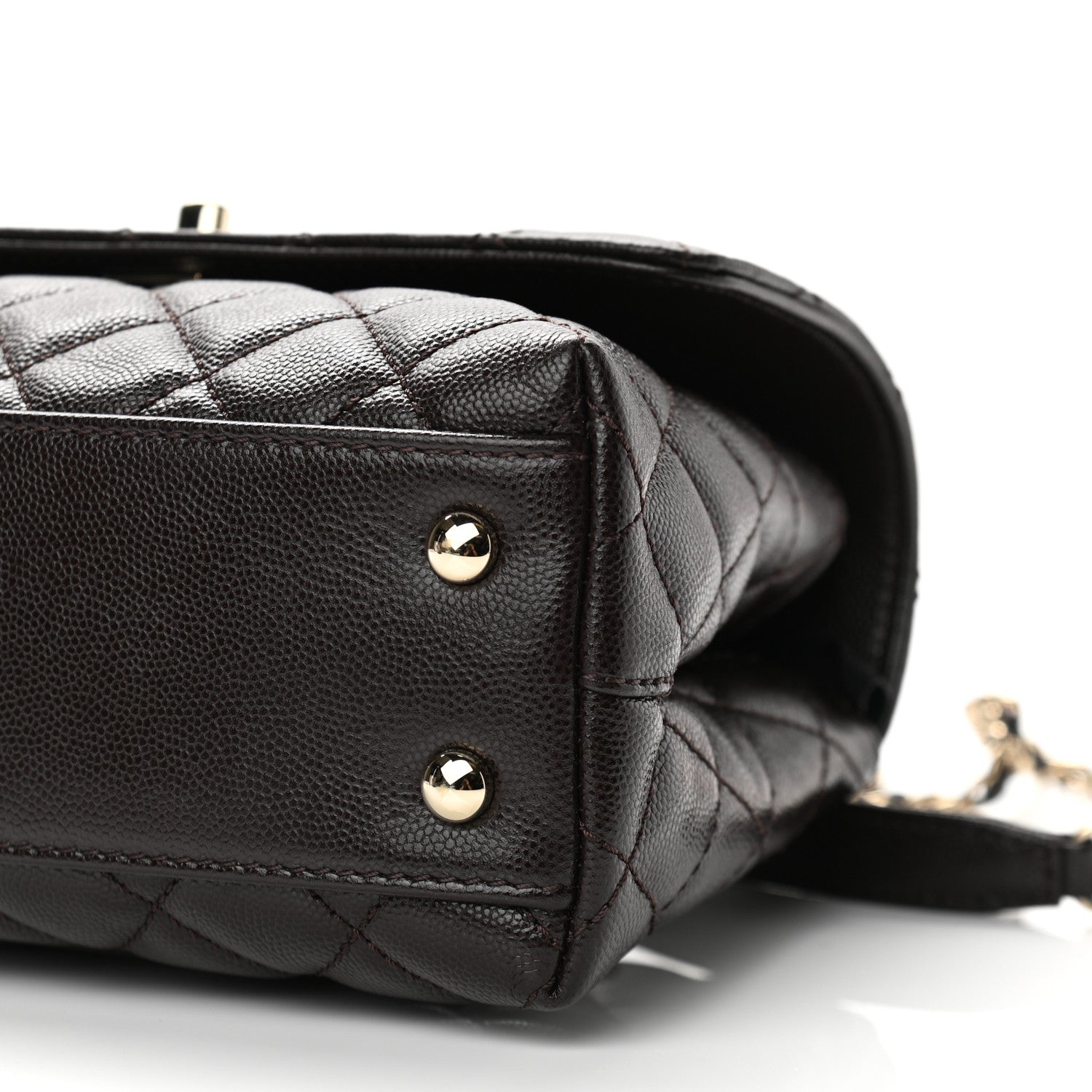 Chanel Caviar Quilted Mini Coco Handle Flap Dark Brown 10 of 10