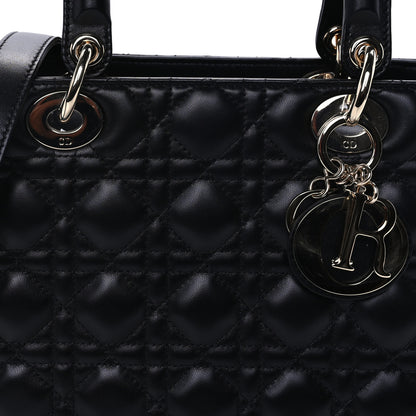 Christian Dior Lambskin Cannage Medium Lady Dior Black 6 of 8