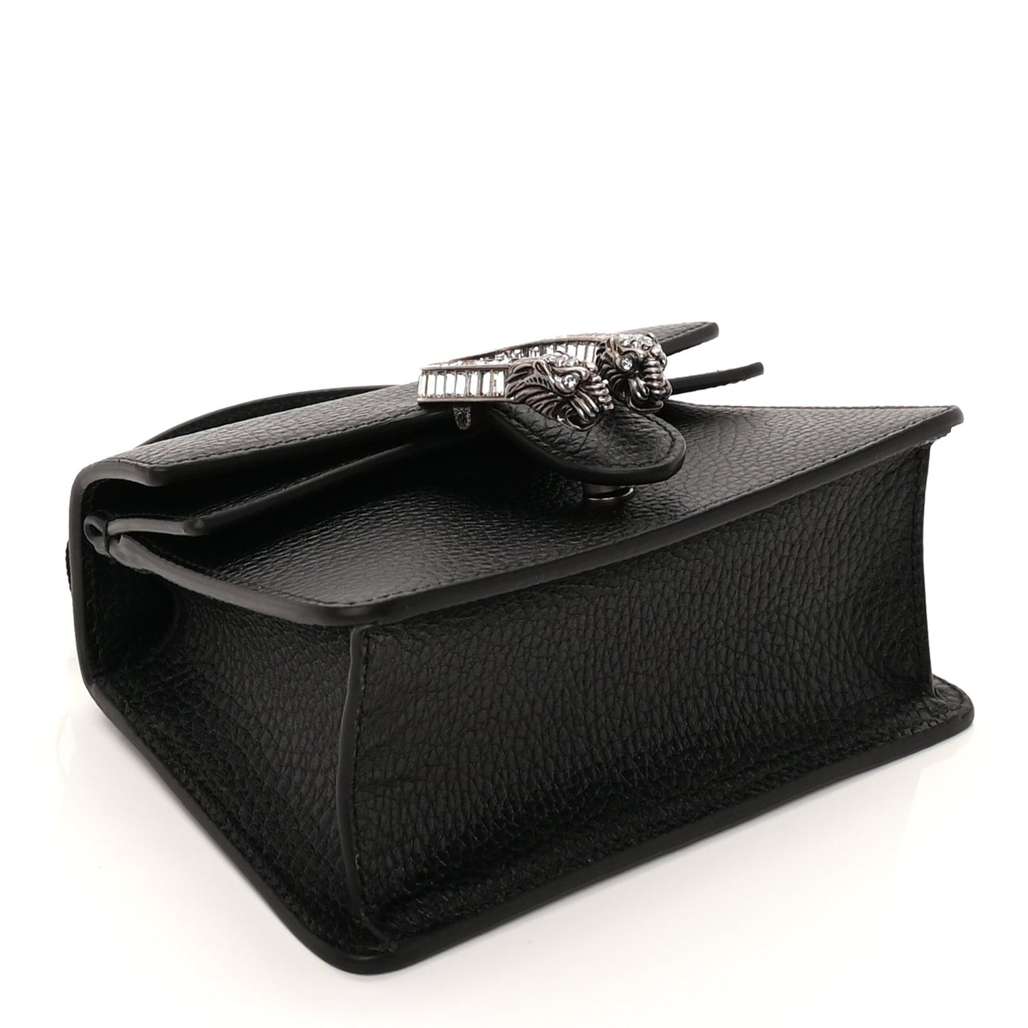 Dollar Calfskin Crystal Mini Dionysus Top Handle Bag Black Crystal