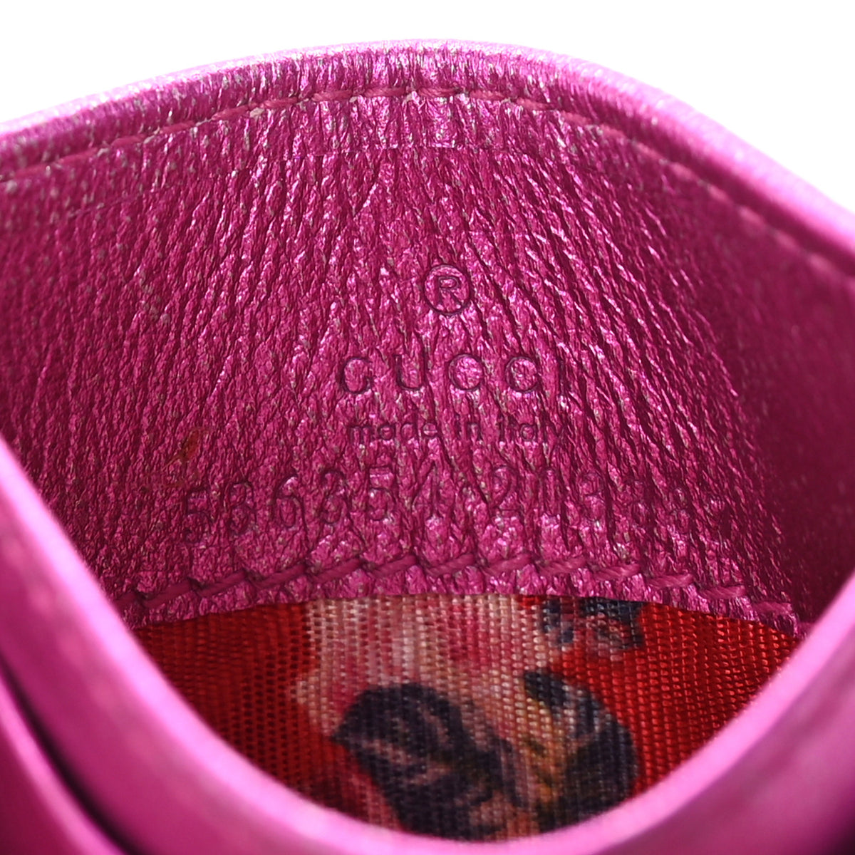 Laminated Nappa Trapuntata Zumi Card Holder Fuxia
