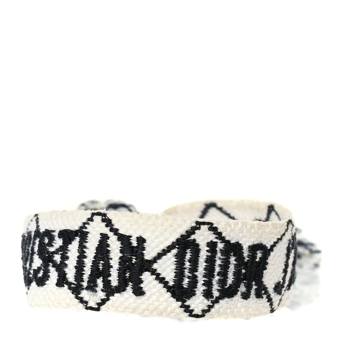 Christian Dior Woven Cotton J'Adior Friendship Bracelet White Black 1 of 3