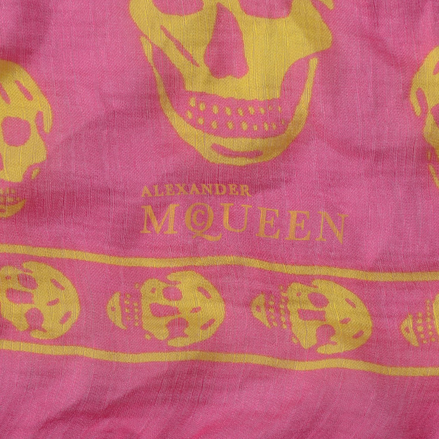 Alexander McQueen Silk Chiffon Skull Scarf Pink 4 of 4