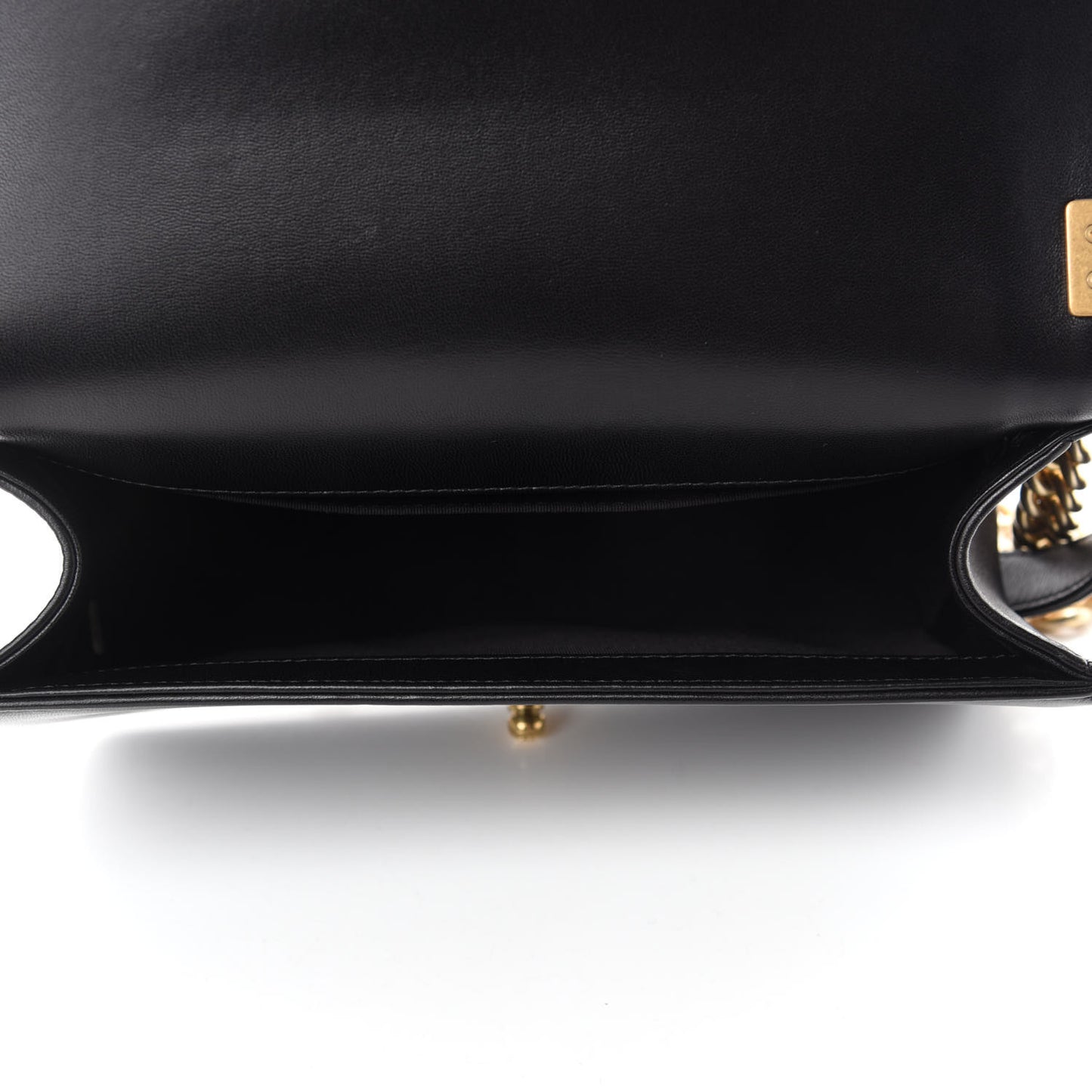 Lambskin Quilted Medium Boy Flap Black