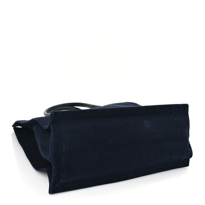 Saint Laurent Canvas Calfskin Rive Gauche North South Noe Tote Navy Black 3 of 8