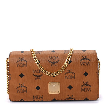 MCM Visetos Monogram Aren Crossbody Bag Cognac 1 of 8