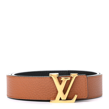 Louis Vuitton Taurillon Calfskin 30mm LV Initiales Reversible Belt 85 34 Black 1 of 5