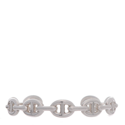 Hermes Sterling Silver MM Chaine d'Ancre Enchainee Cuff Bracelet LG 3 of 11