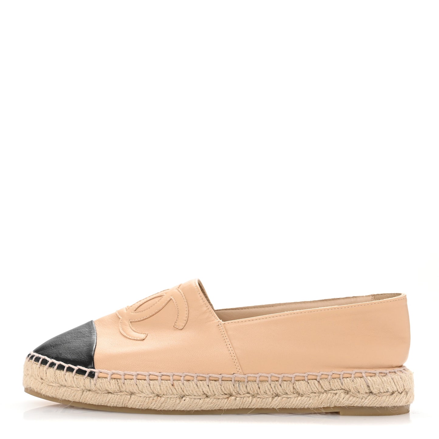 Lambskin CC Espadrilles 40 Beige Black