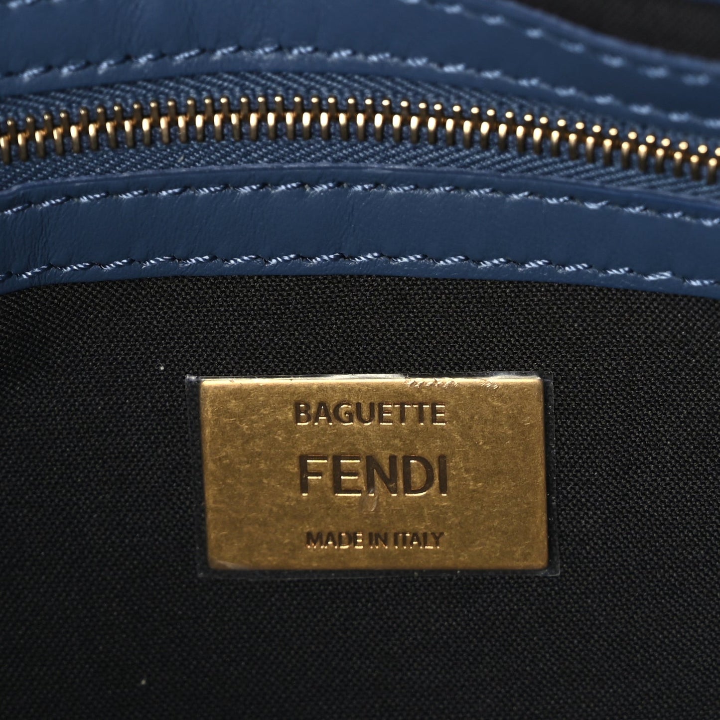 Nappa FF 1974 Embossed Baguette Mirto