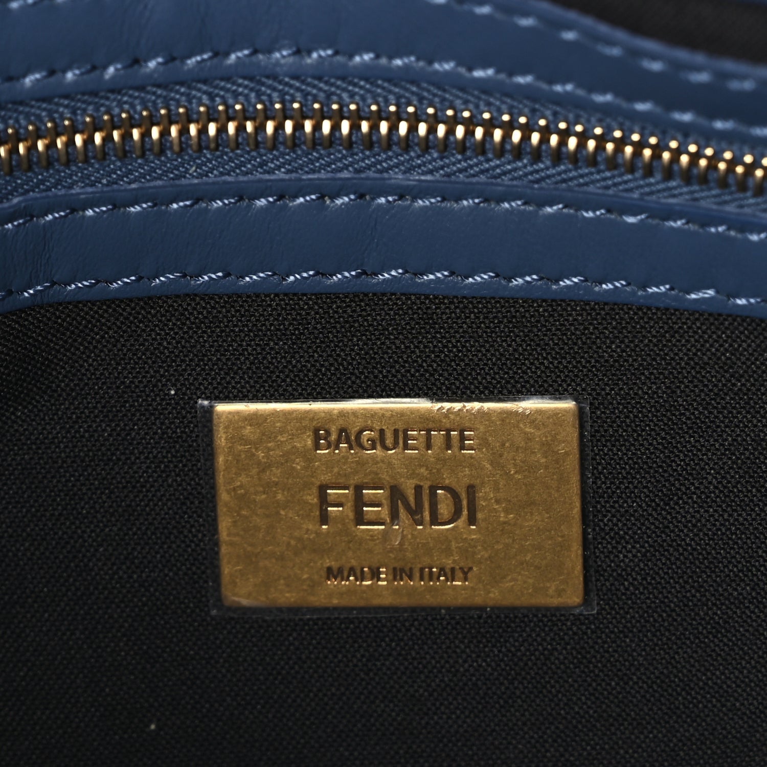 Fendi Nappa FF 1974 Embossed Baguette Mirto 5 of 8