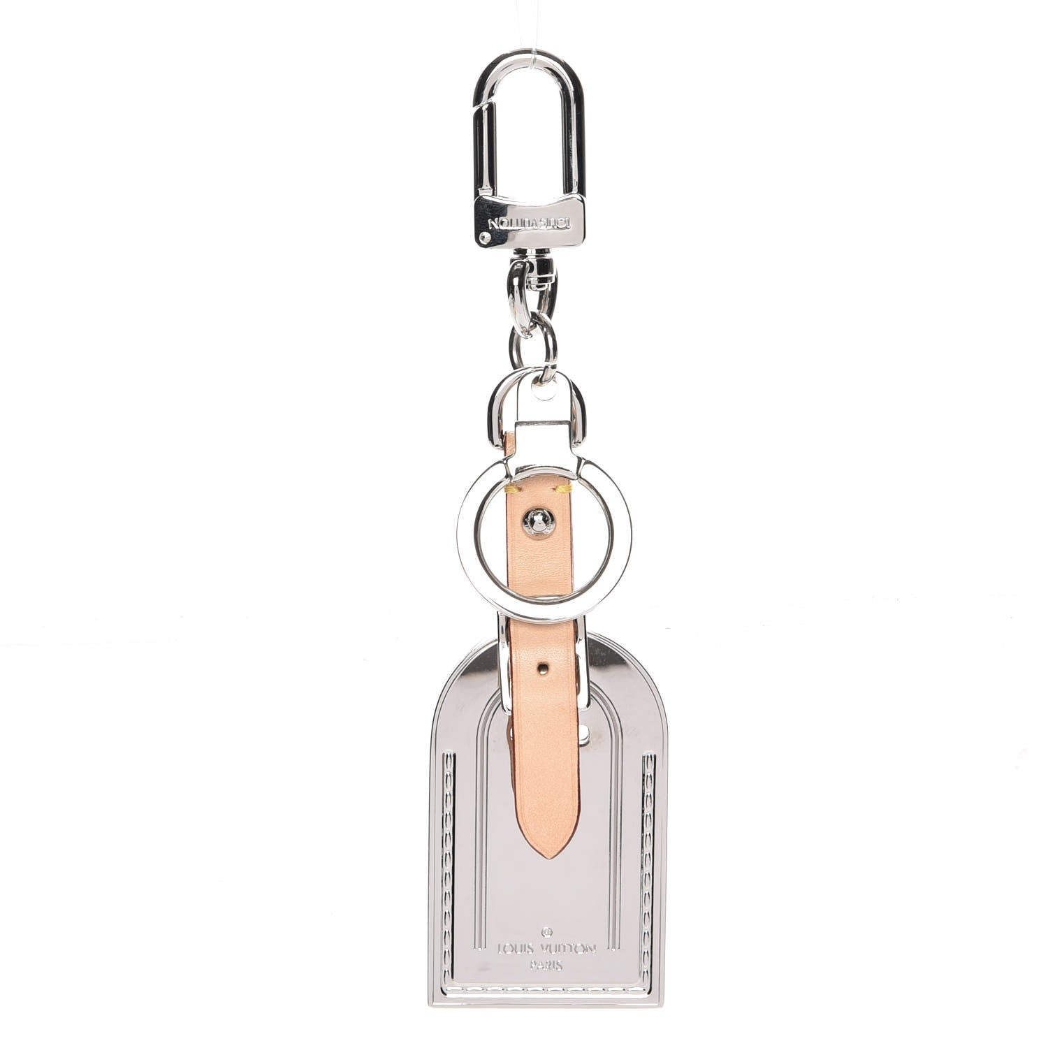 Louis Vuitton Metal Luggage Tag Key Holder Silver 1 of 4