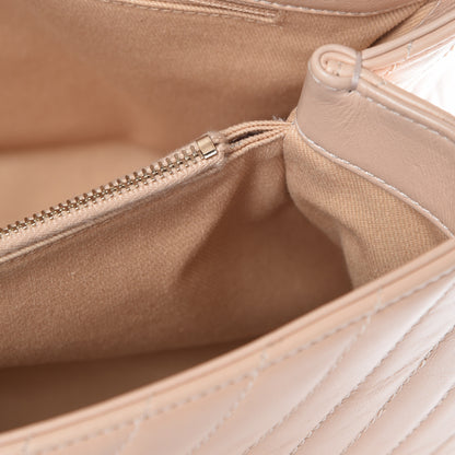 Chanel Calfskin Chevron Quilted Large Coco Handle Flap Light Beige 8 of 13