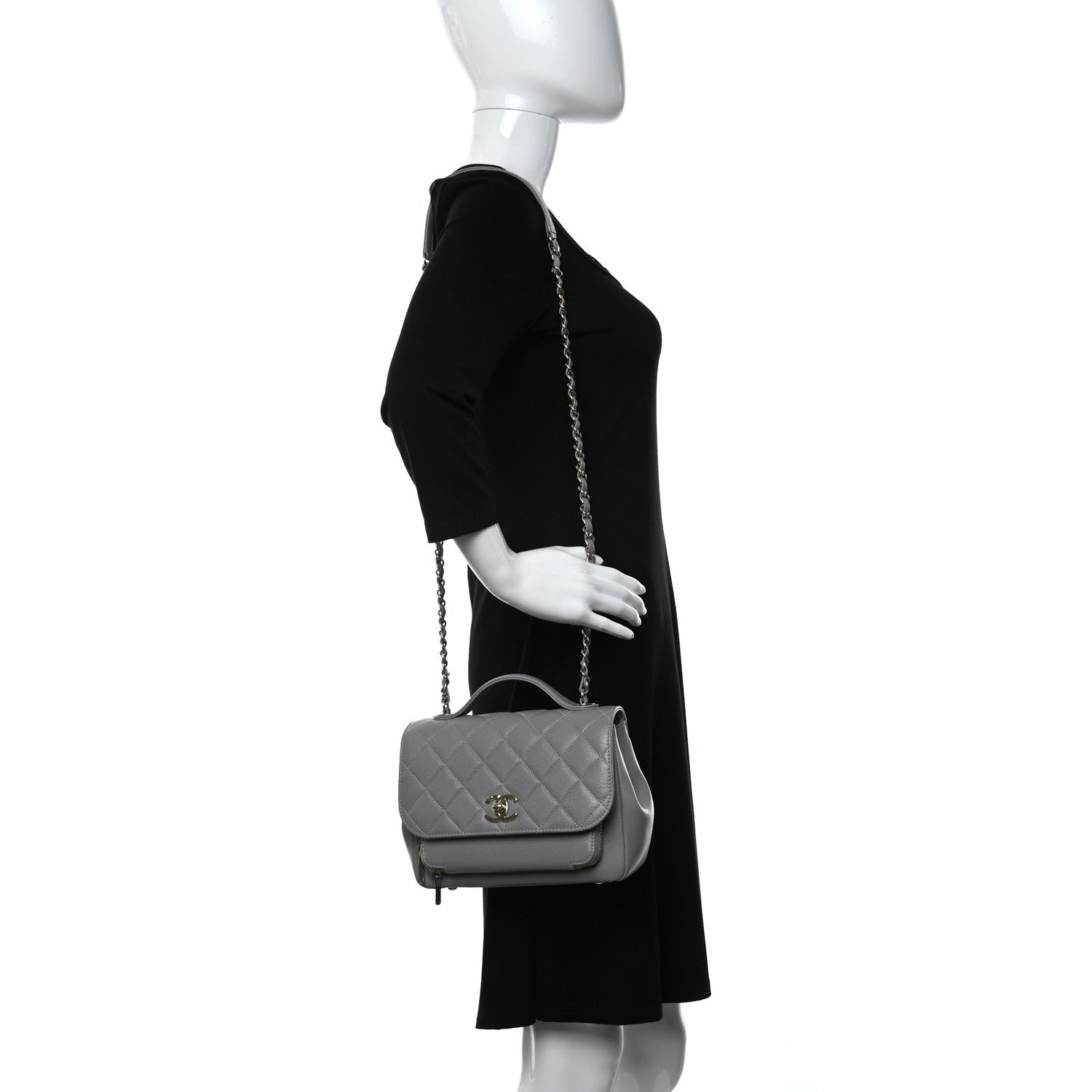 Chanel Caviar Quilted Medium Business Affinity Flap Grey 2 of 11