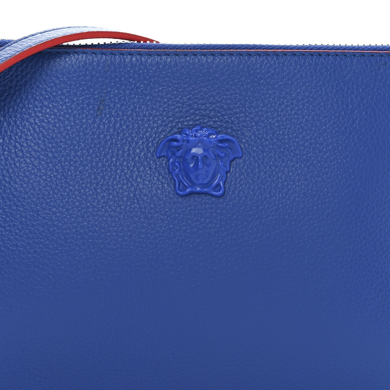 Versace Calfskin Medusa Crossbody Flat Pouch Blue 7 of 7