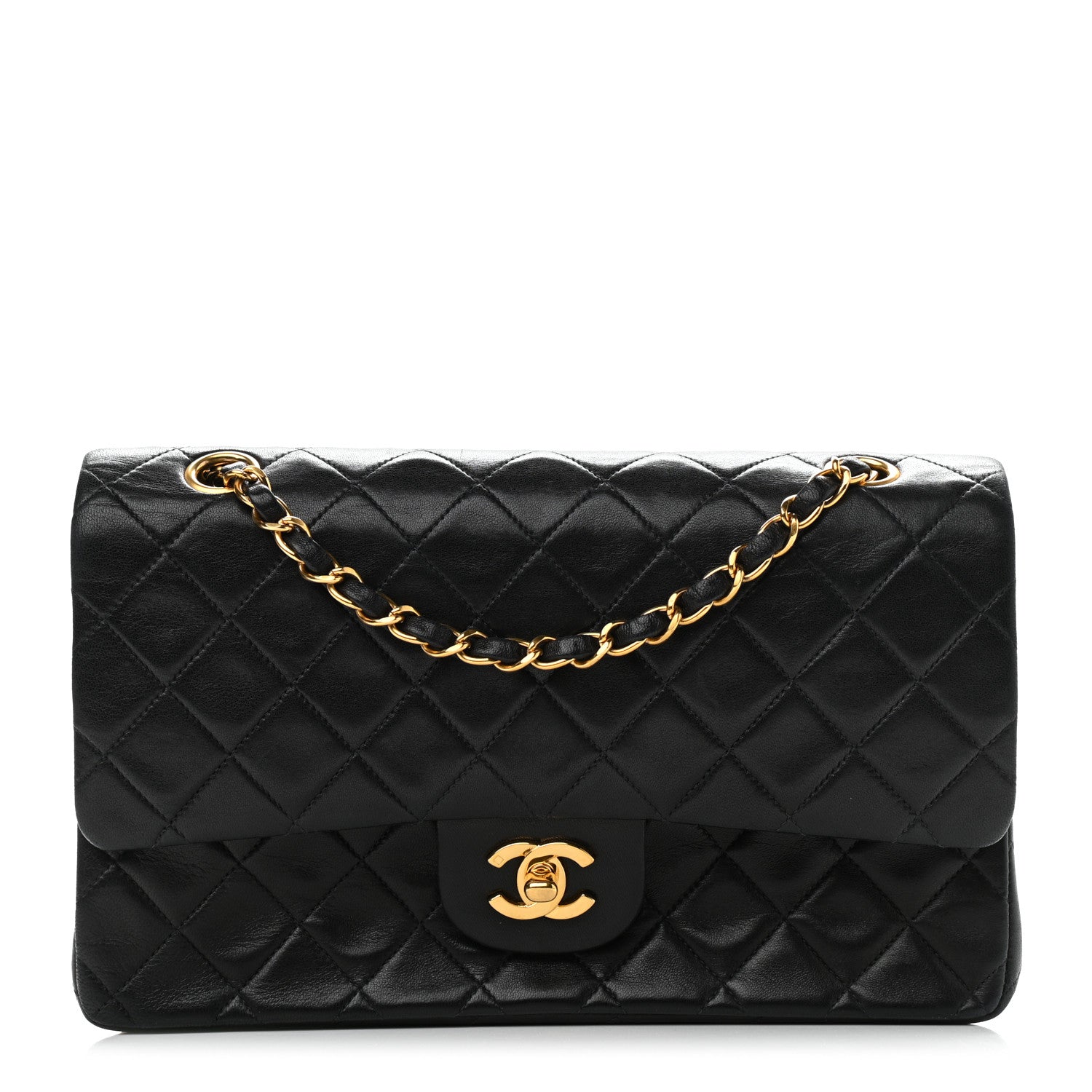 Chanel Lambskin Quilted Medium Double Flap Black 1 of 15
