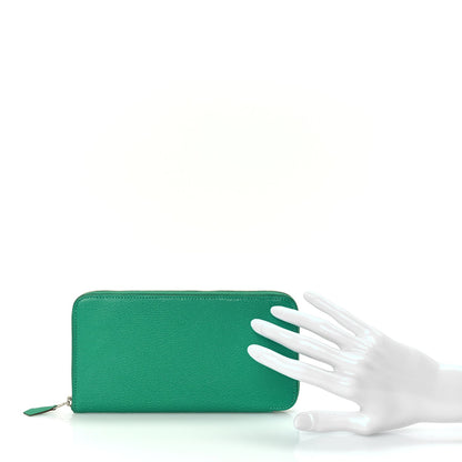 Hermes Chevre Mysore Silk'In Wallet Vert Jade Vert Jade 2 of 7