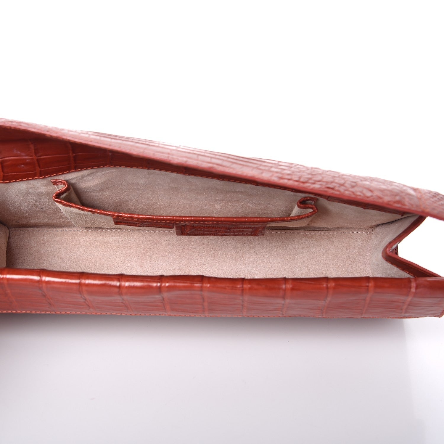 Nancy Gonzalez Crocodile Foldover Clutch Red 5 of 7