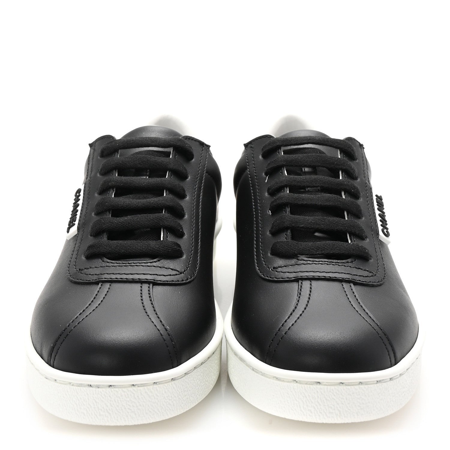 Chanel Calfskin CC Uniform Womens Sneakers 37 Black 3 of 7