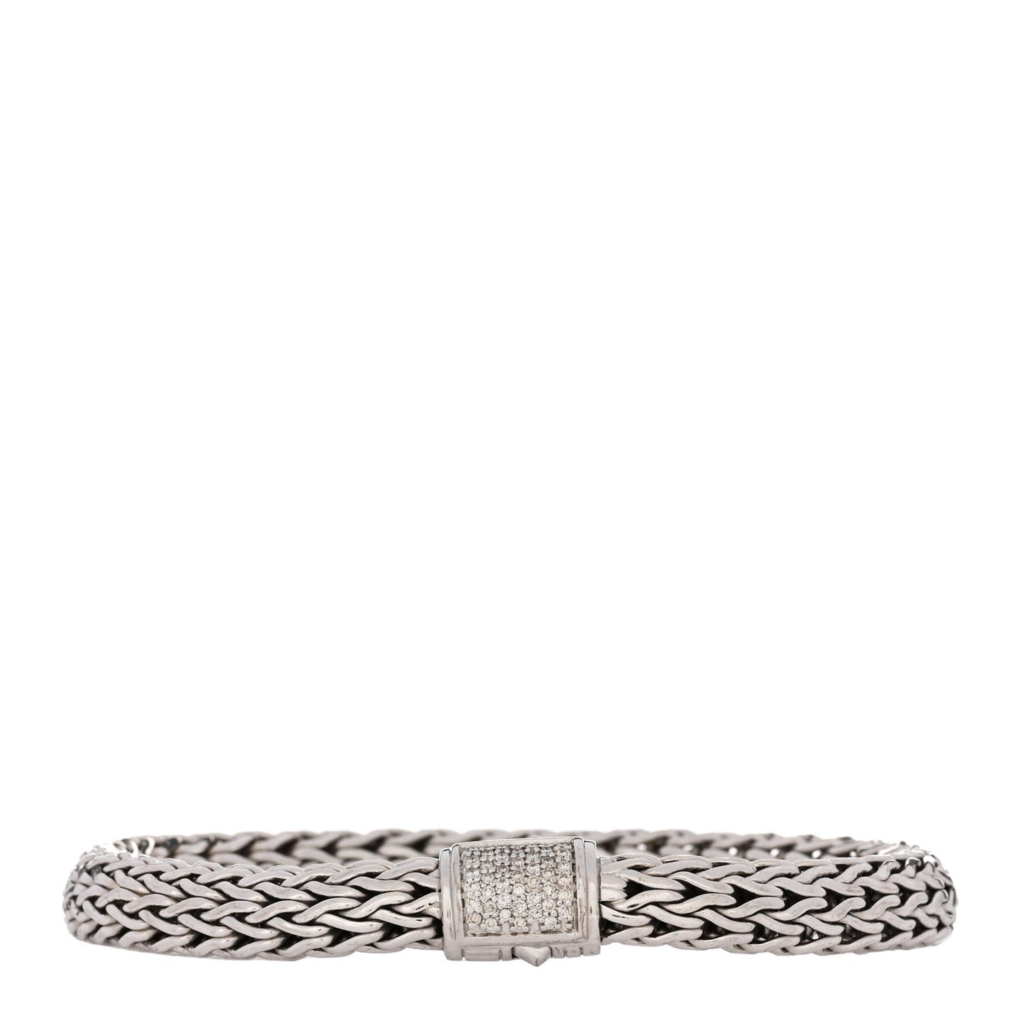Sterling Silver Diamond 7.5mm Classic Chain Bracelet