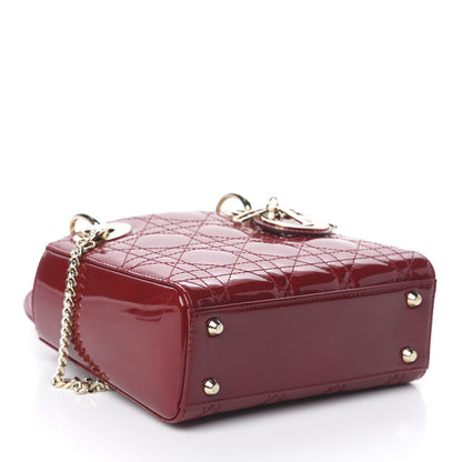 Christian Dior Patent Cannage Mini Lady Dior Red 3 of 8