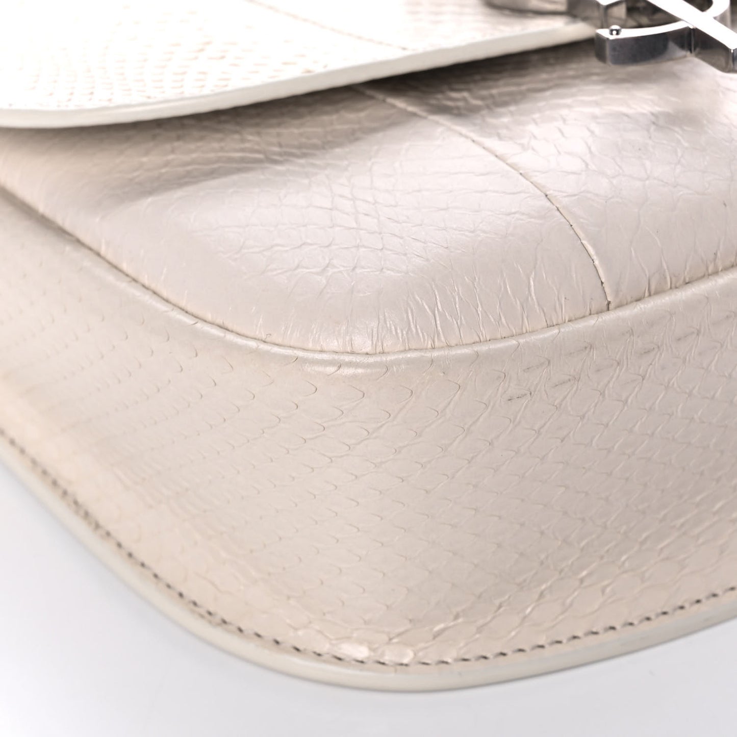 Snakeskin Small Kaia Satchel Off White
