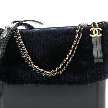 Chanel Shearling Medium Gabrielle Hobo Navy 8 of 10