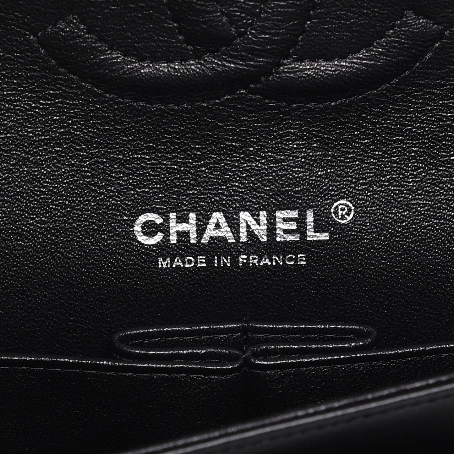 Lambskin Chevron Quilted Medium Double Flap Black