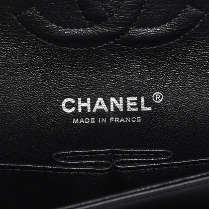 Chanel Lambskin Chevron Quilted Medium Double Flap Black 6 of 8