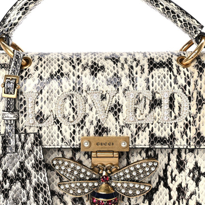 Gucci Snakeskin Sylvie Web Small Queen Margaret Top Handle Bag Roccia Natural 6 of 7