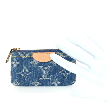 Louis Vuitton Monogram Denim Key Pouch Denim Blue 3 of 7