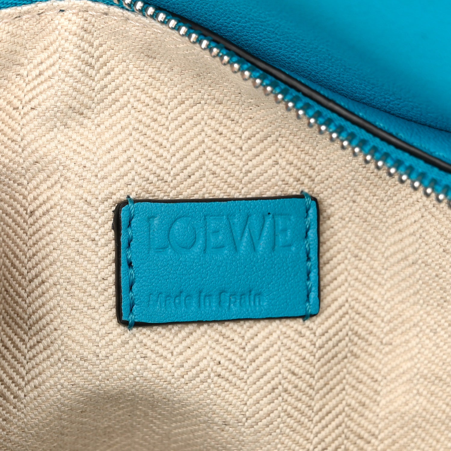 Loewe Calfskin Mini Puzzle Bumbag Cyan 6 of 9