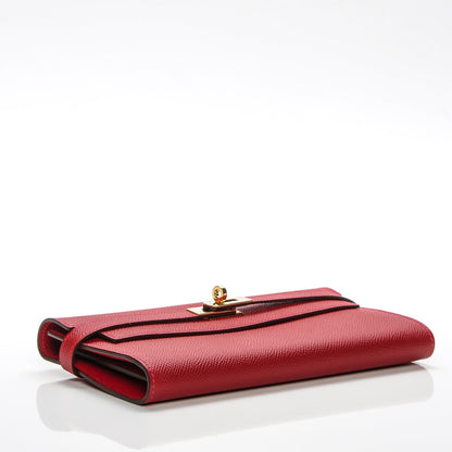 Hermes Epsom Kelly Longue Wallet Rouge Casaque 4 of 12