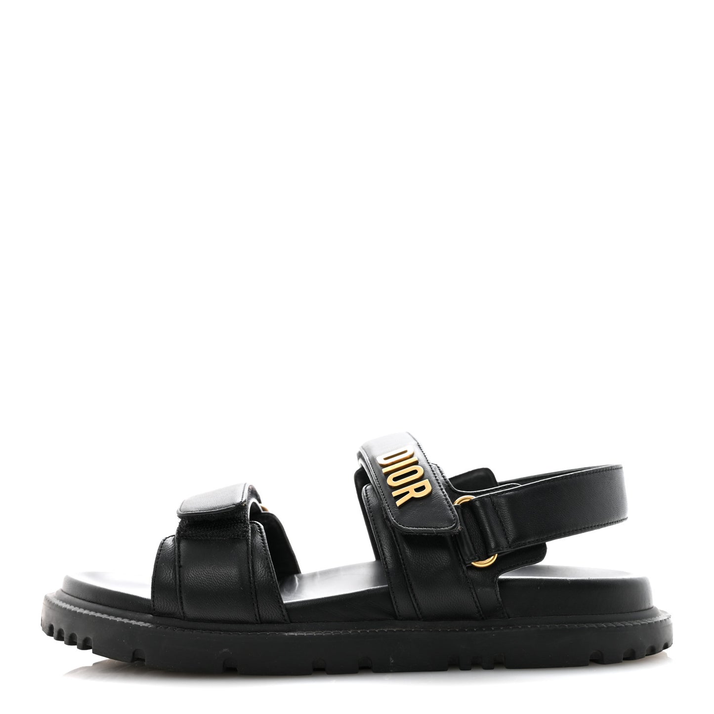 Lambskin Dioract 10mm Slide Sandals 39.5 Black