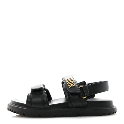Christian Dior Lambskin Dioract 10mm Slide Sandals 39.5 Black 1 of 10