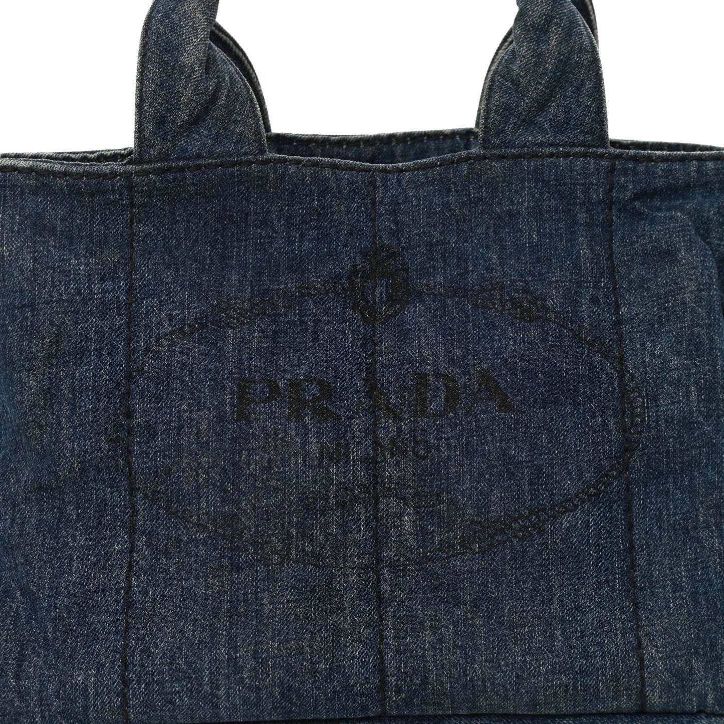 Denim Logo Tote Bleu