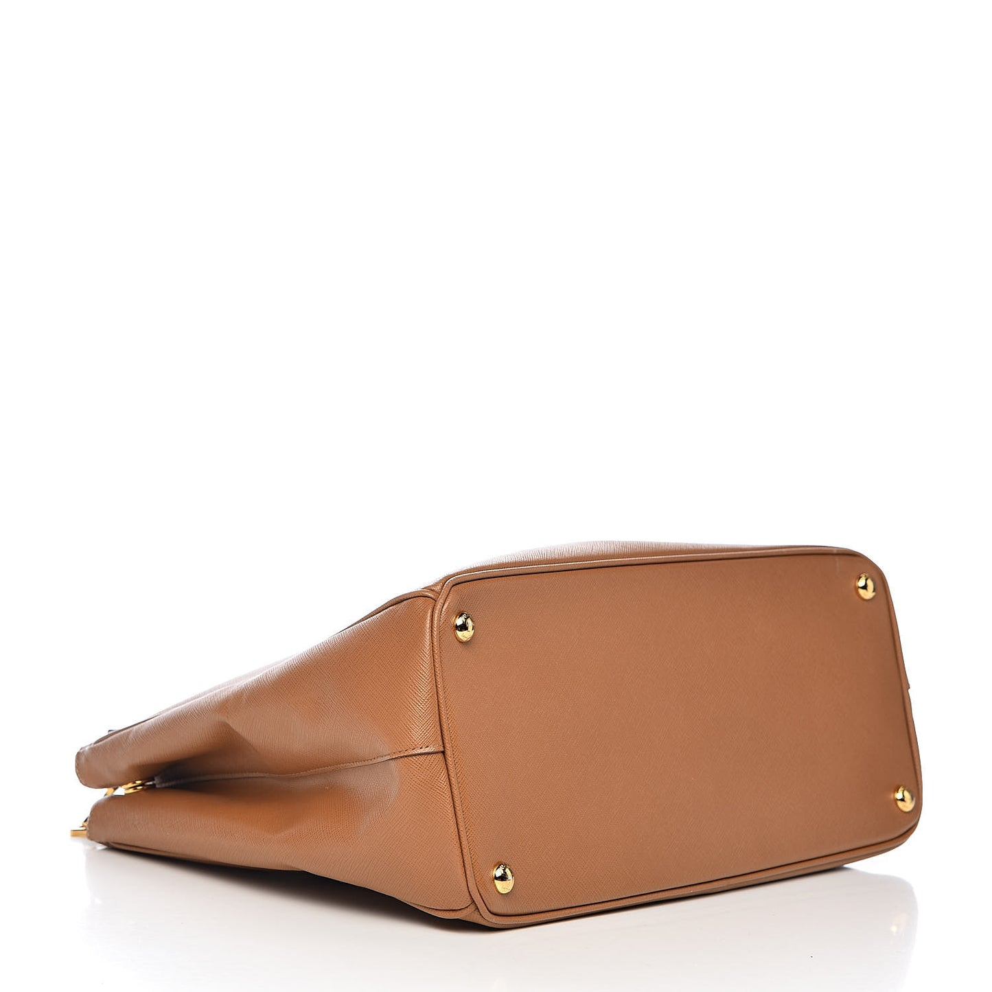 Saffiano Lux Large Galleria Double Zip Tote Caramel