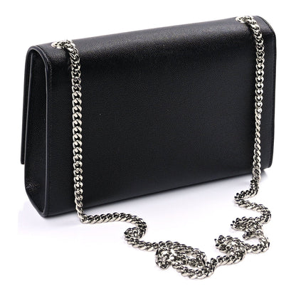 Saint Laurent Grain De Poudre Medium Classic Monogram Kate Satchel Black 2 of 7