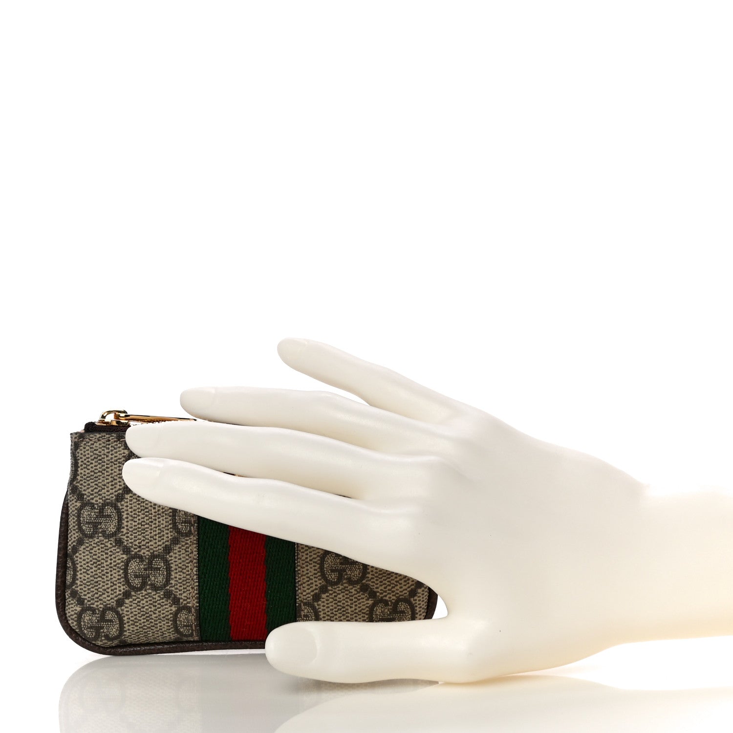 Gucci GG Supreme Monogram Web Ophidia Key Case Beige New Acero 3 of 13