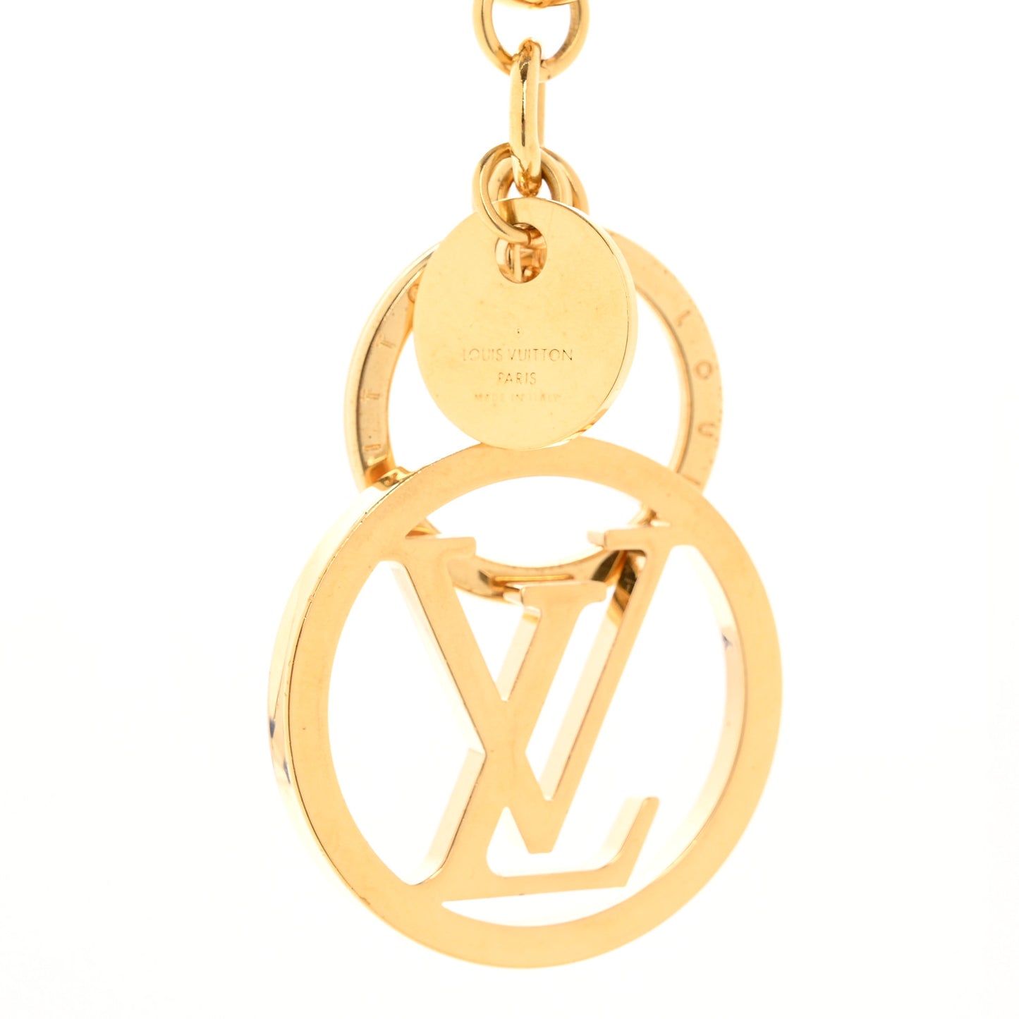 LV Circle Bag Charm Key Holder Gold