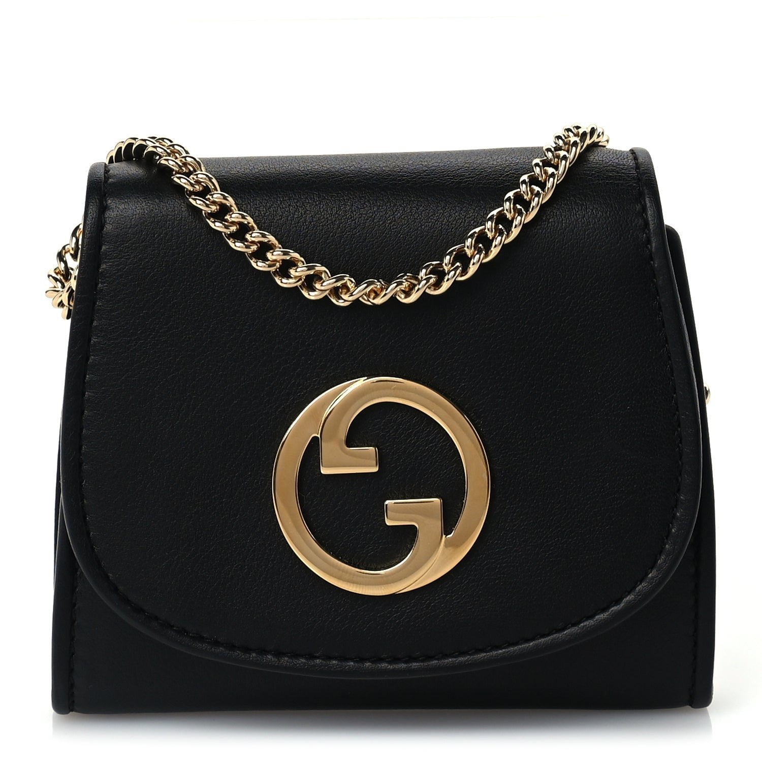 Gucci Roxy Calfskin Medium Blondie Chain Wallet Black 1 of 8