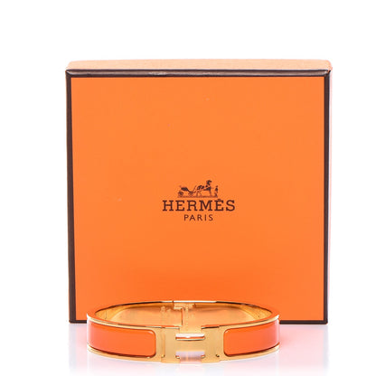 Hermes Enamel Narrow Clic Clac H Bracelet GM Orange 6 of 6