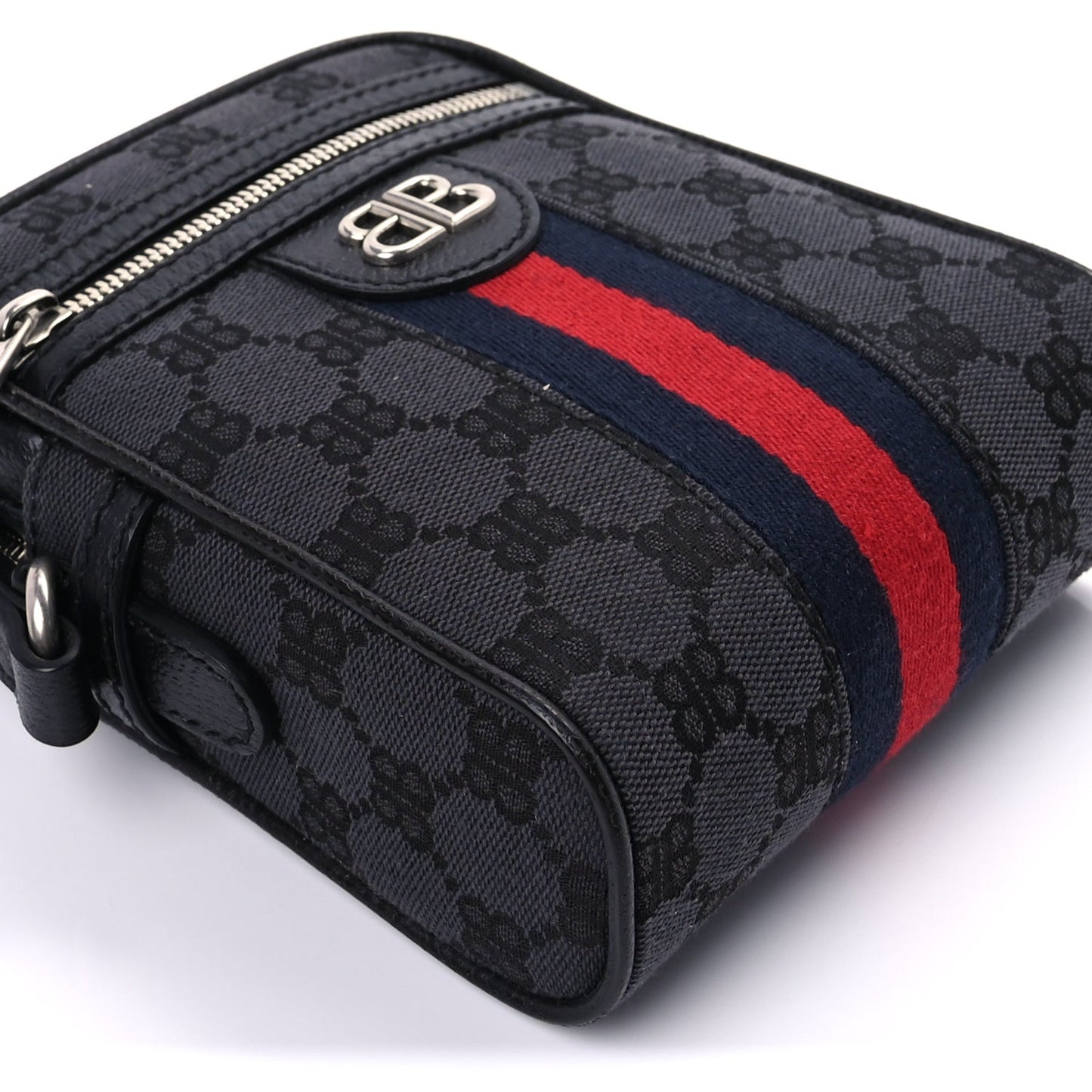 X  BB Monogram Web Mini Ophidia Messenger  Black