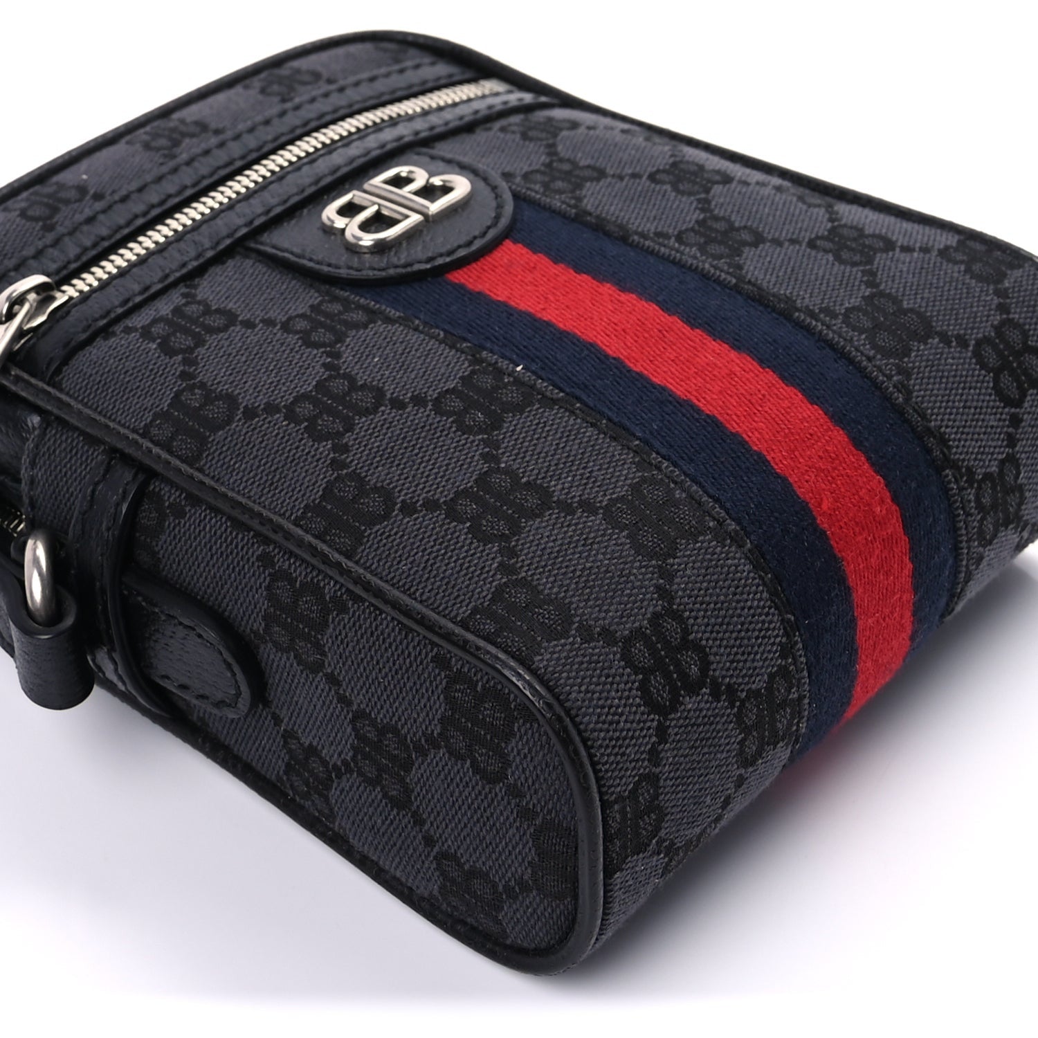 Balenciaga X  BB Monogram Web Mini Ophidia Messenger  Black 7 of 7