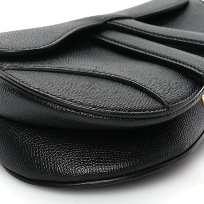 Christian Dior Grained Calfskin Mini Saddle Bag With Strap Black 7 of 8
