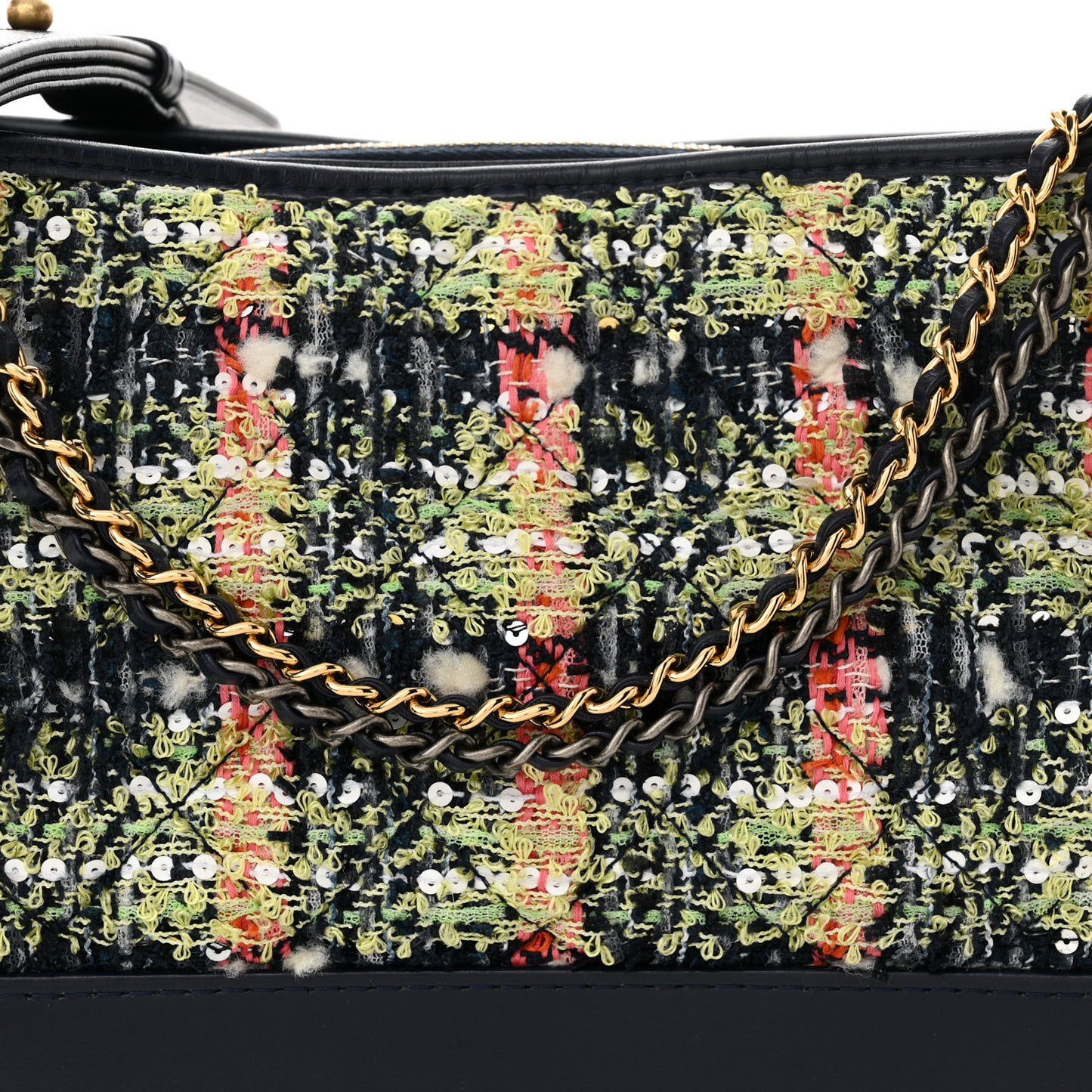 Tweed Calfskin Medium Gabrielle Hobo Blue