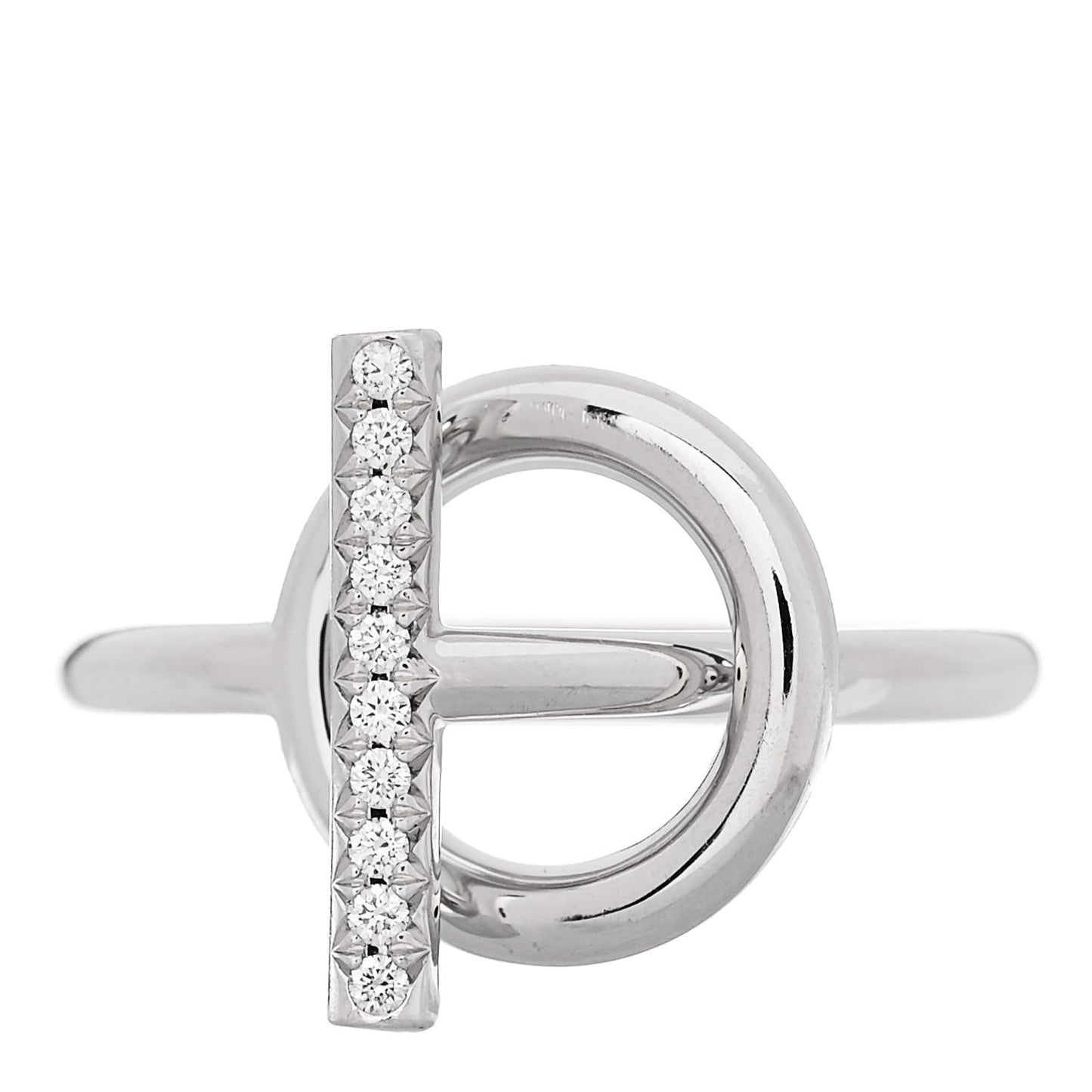 18K White Gold Diamond PM Echappee Ring 52 6