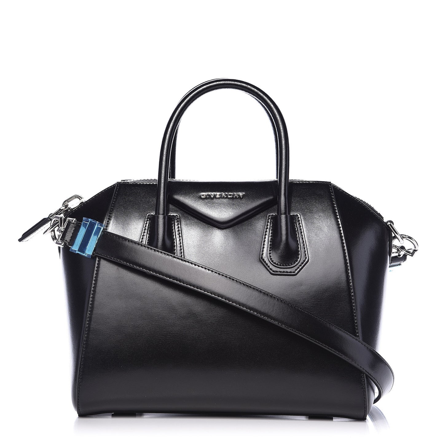 Shiny Lord Calfskin Small Antigona Black