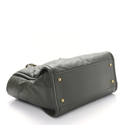 Chanel Calfskin Small Deauville Tote Khaki 5 of 10