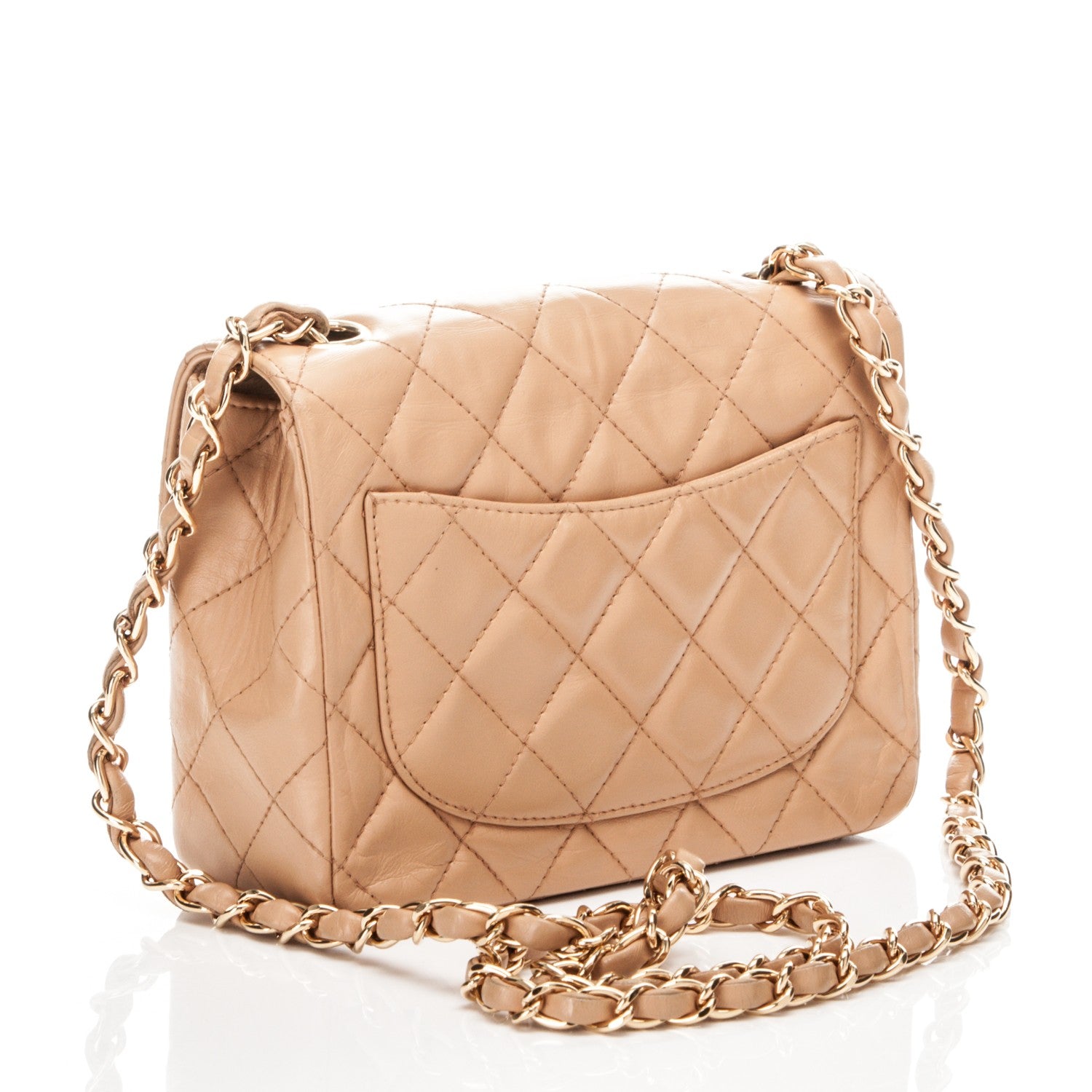 Chanel Lambskin Quilted Mini Square Flap Beige 3 of 7